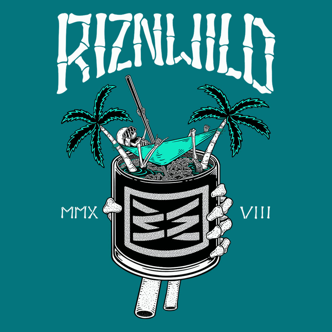 RIZNWILD N THE ROCKS MENS STAPLE TEE IN ATLANTIC