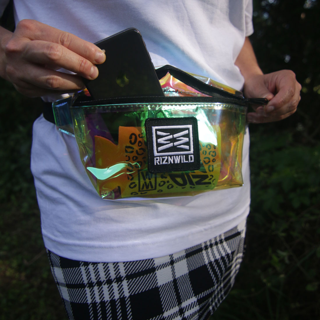 Prism Clear Hip Pack in Iridescent