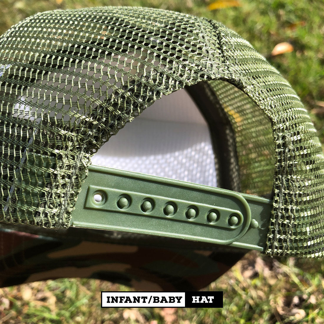 Creep Infant/Baby Foam Curved Bill Trucker Hat in Green Camo