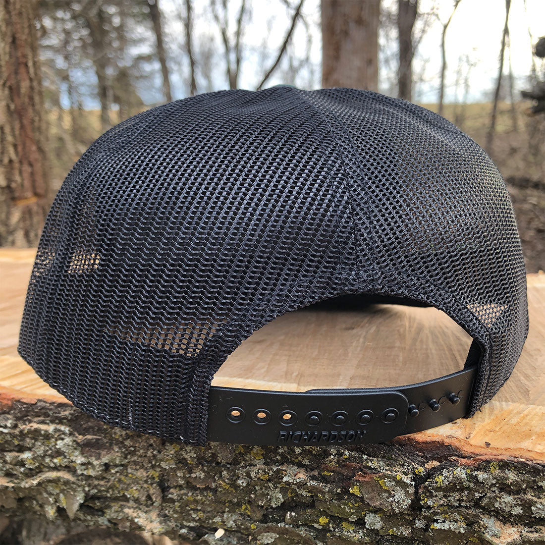 Summit Flat Bill Trucker Hat in Dark Green/Black