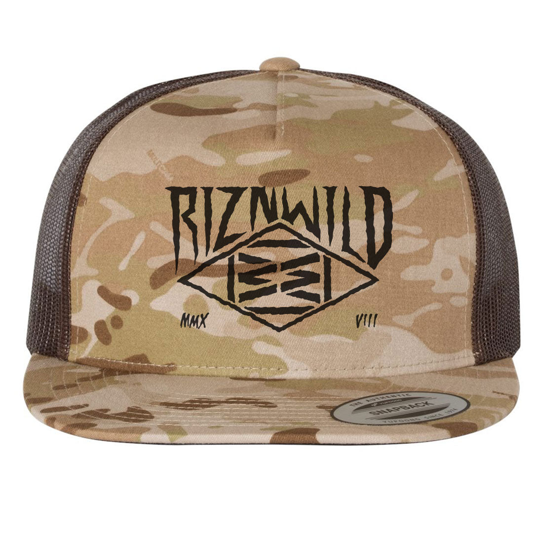 Creep Flat Bill Trucker Hat in Multicam Arib/Brown