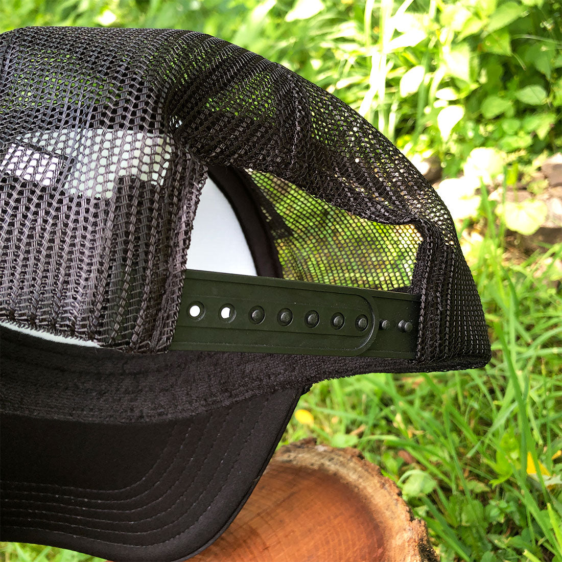 Electra Curved Bill Foam Front Trucker Hat in Black/White
