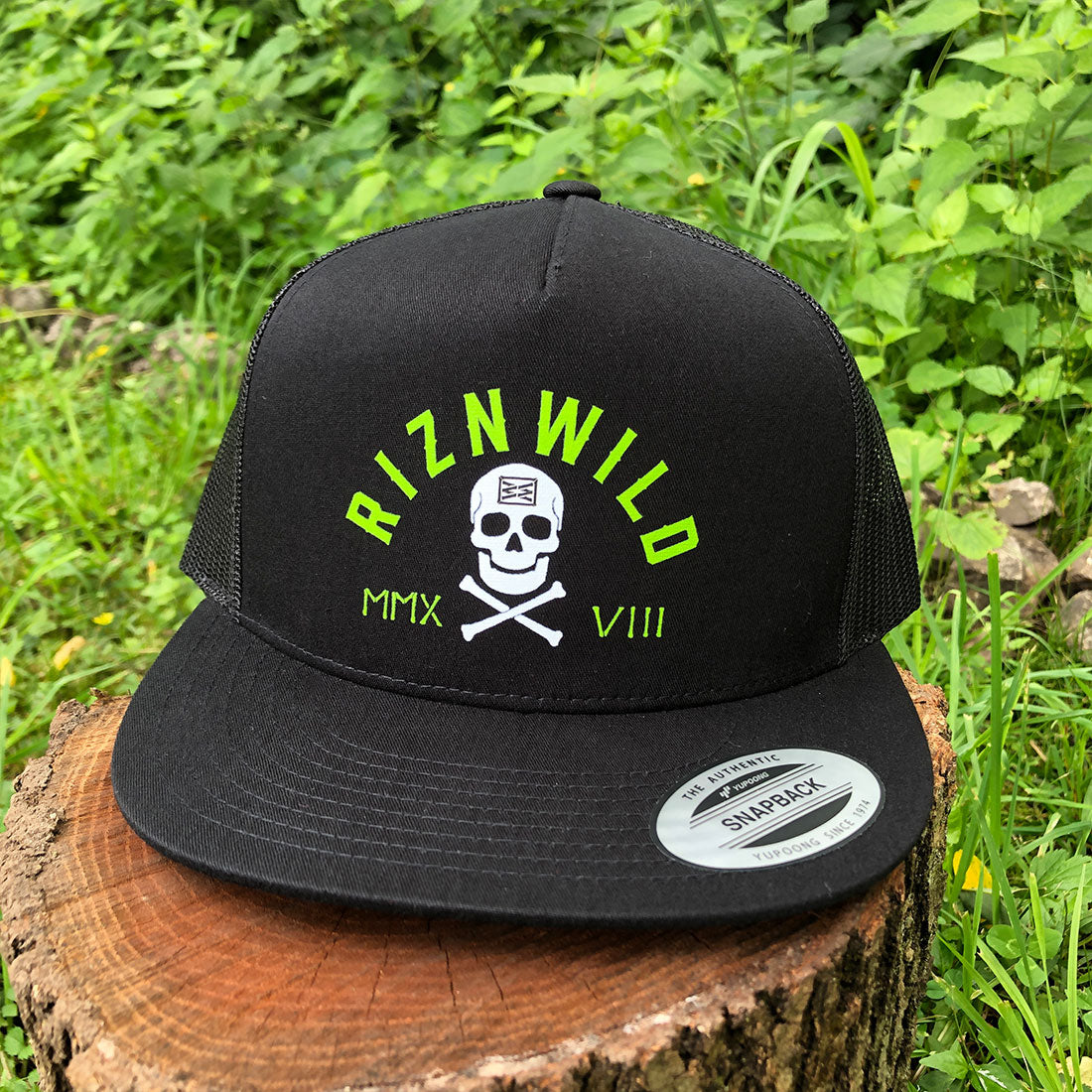 Sunkin Flat Bill Trucker Hat in Black