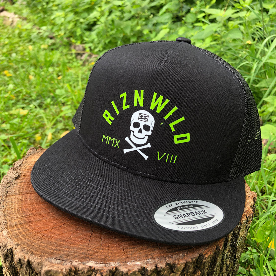 Sunkin Flat Bill Trucker Hat in Black
