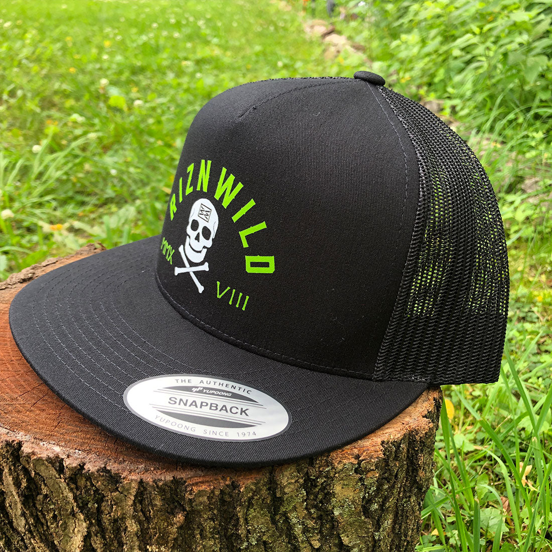 Sunkin Flat Bill Trucker Hat in Black