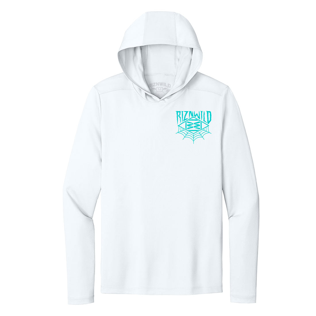 Fish Bowl Mens Hooded Longsleeve UV Performance Tee in White