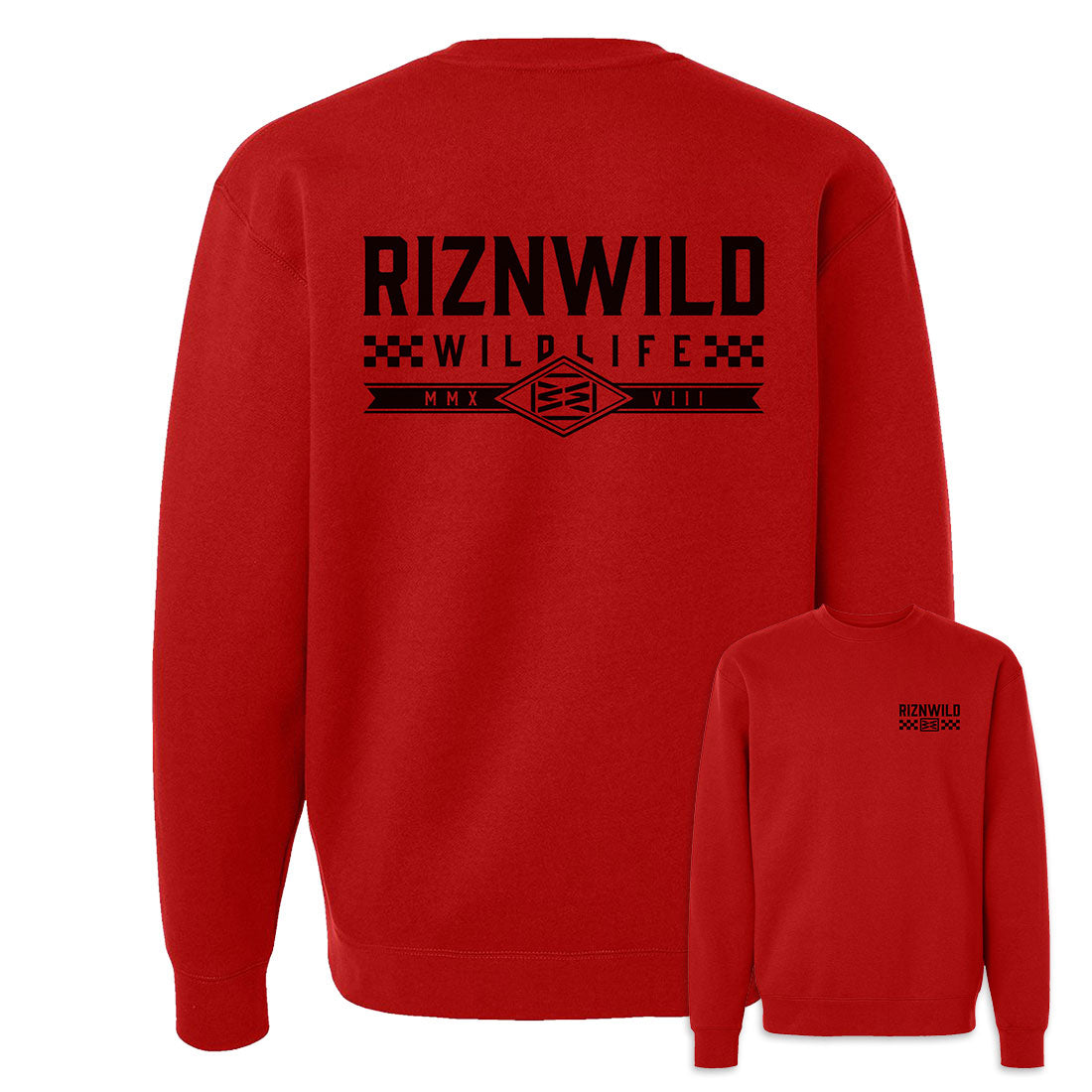 Driven Men's Heavyweight Crewneck Sweatshirt in Red