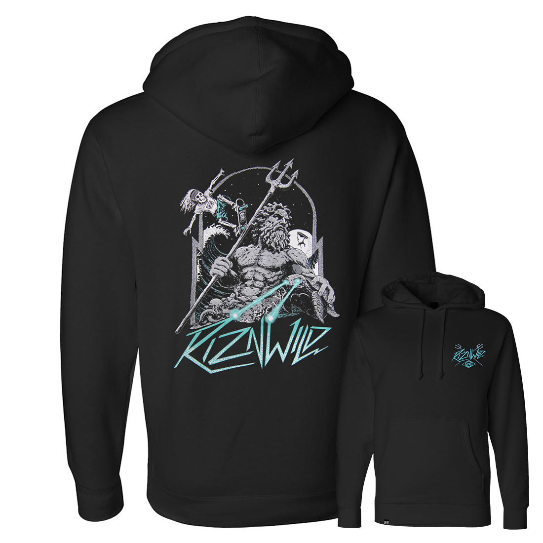 Neptune Men's Heavyweight Pullover Hoodie in Black