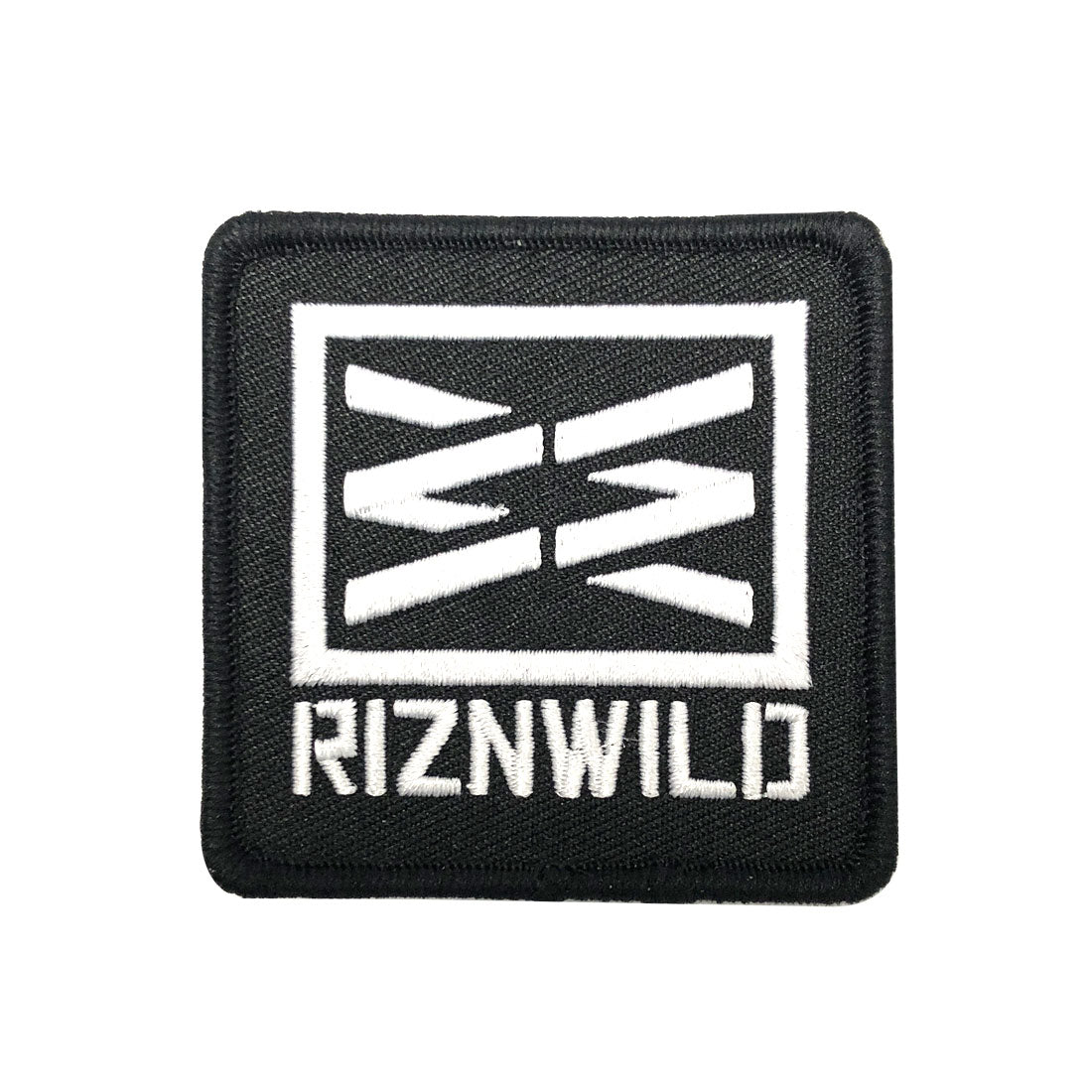 RIZWILD embroidered sew on patch black and white