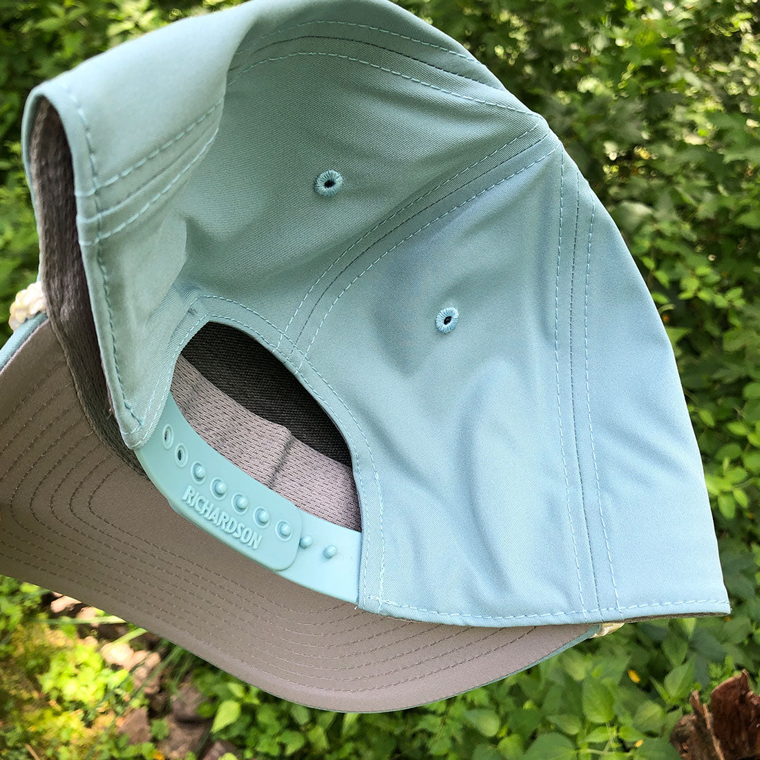 Harbor Curved Bill Snapback Rope Hat in Smoke Blue/White