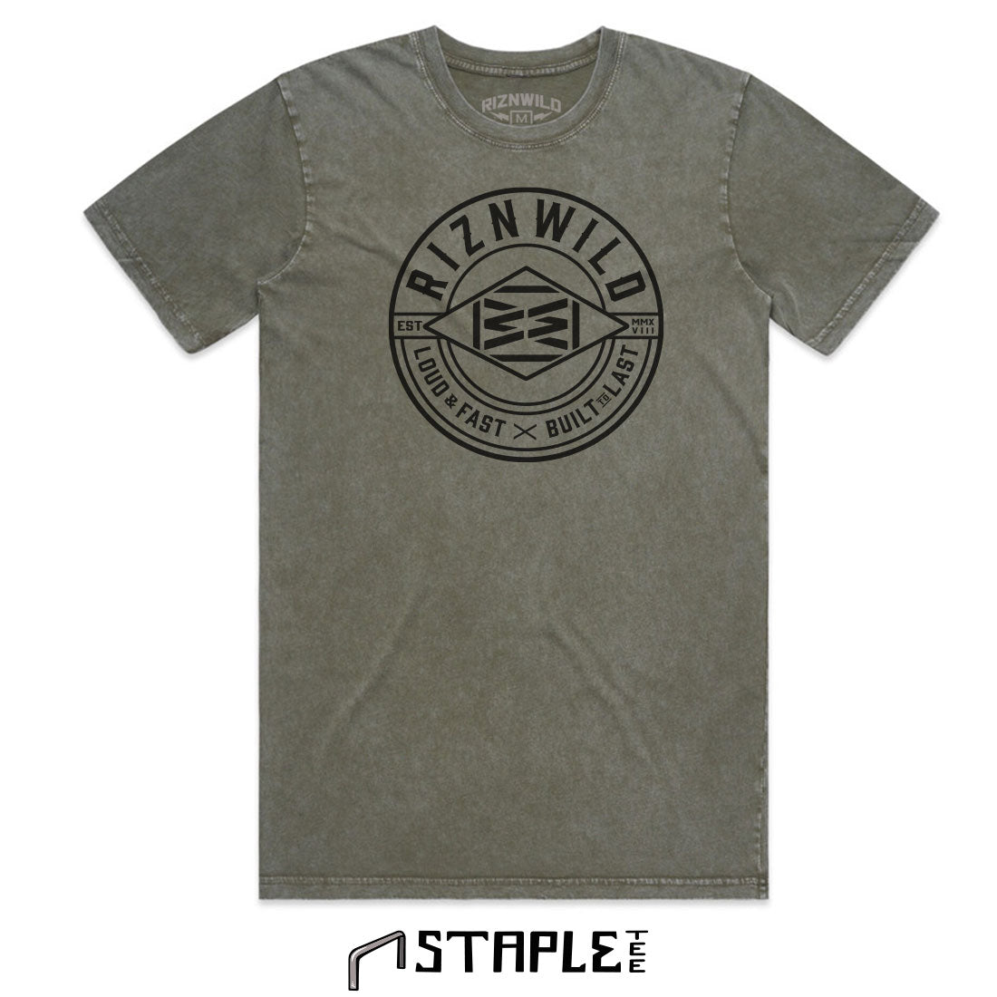 Forge Men's Staple Stone Washed Tee in Moss Stone