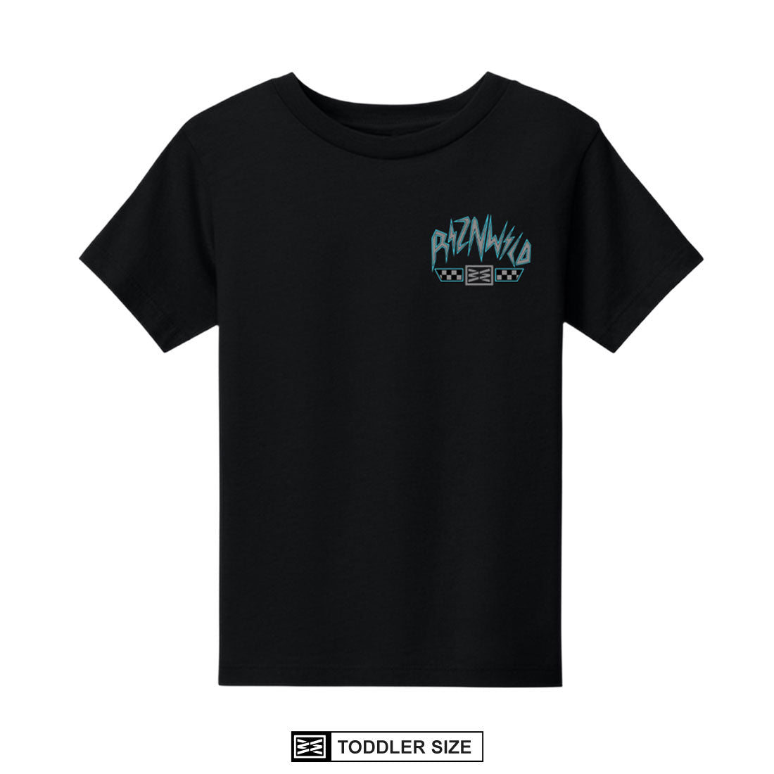 RIZNWILD Deadset black toddler T-shirt with skeleton jet ski racer graphic