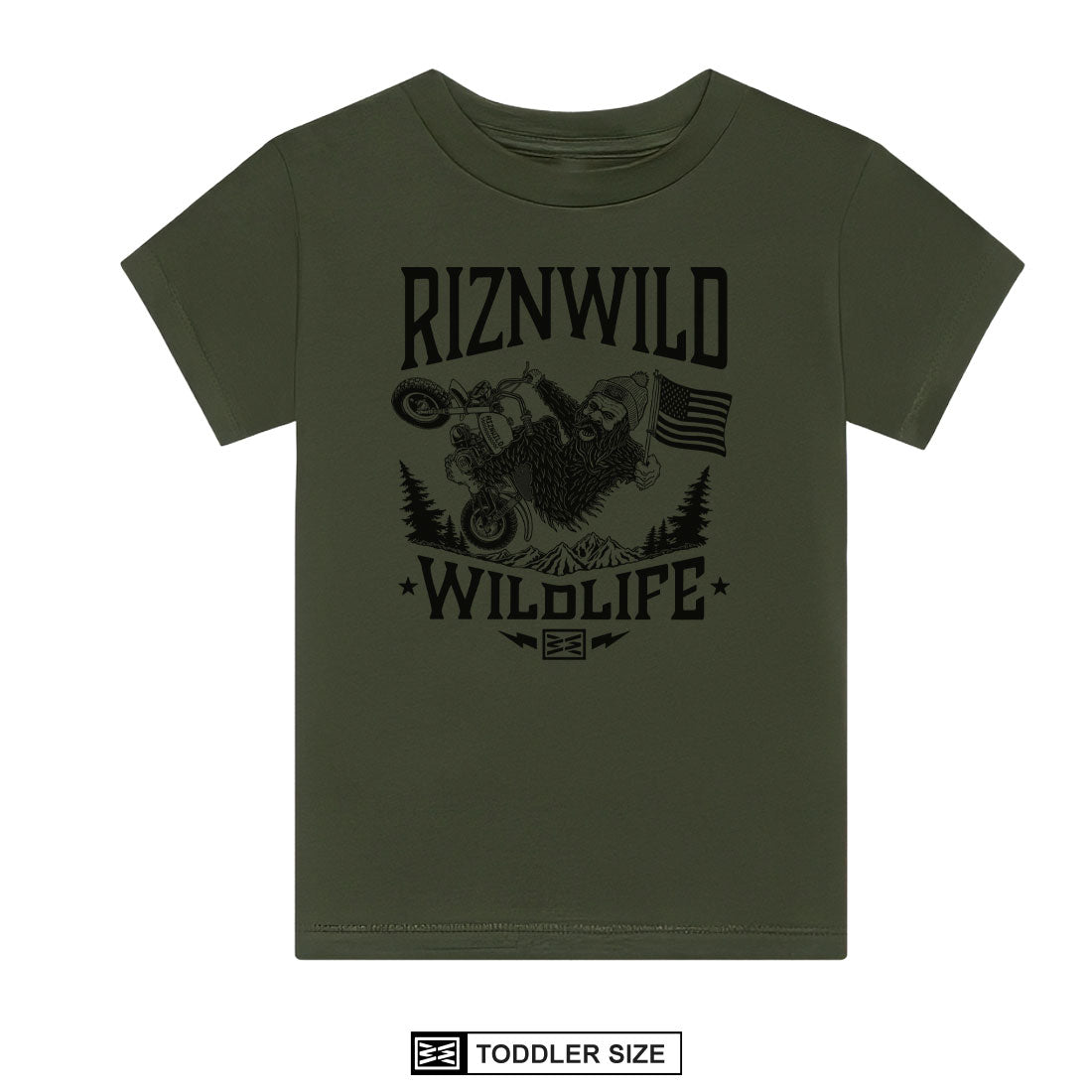 Squatch Toddler Tee in Military Green