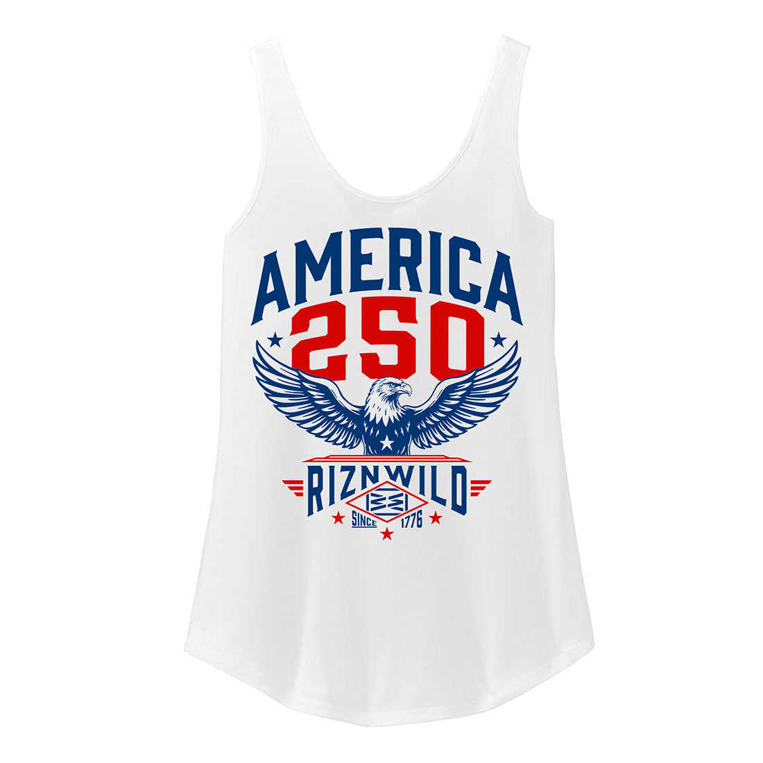 Freedom 250 Womens Relaxed Tank in white