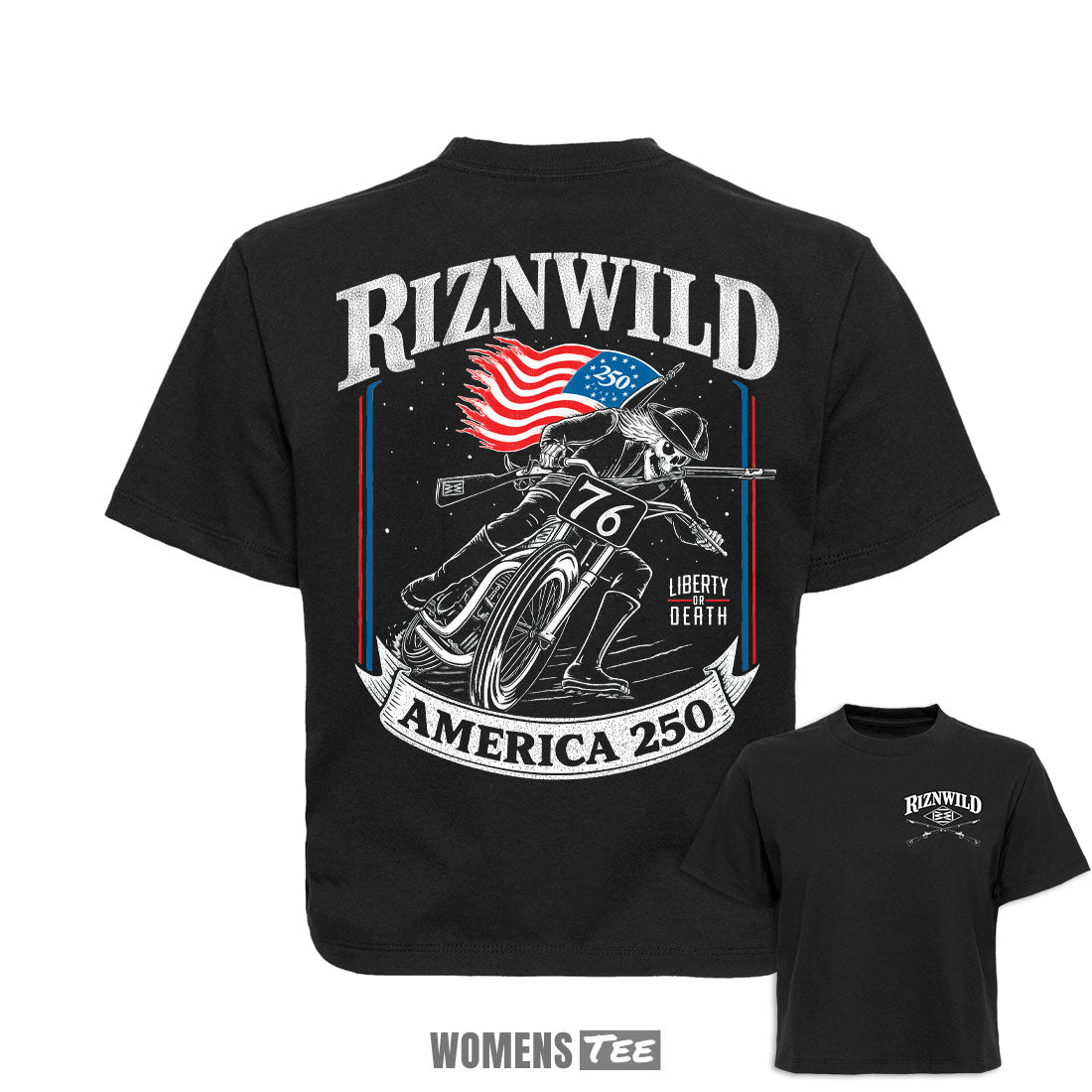 Freedom 250 Womens Heavyweight Boxy Tee in Black