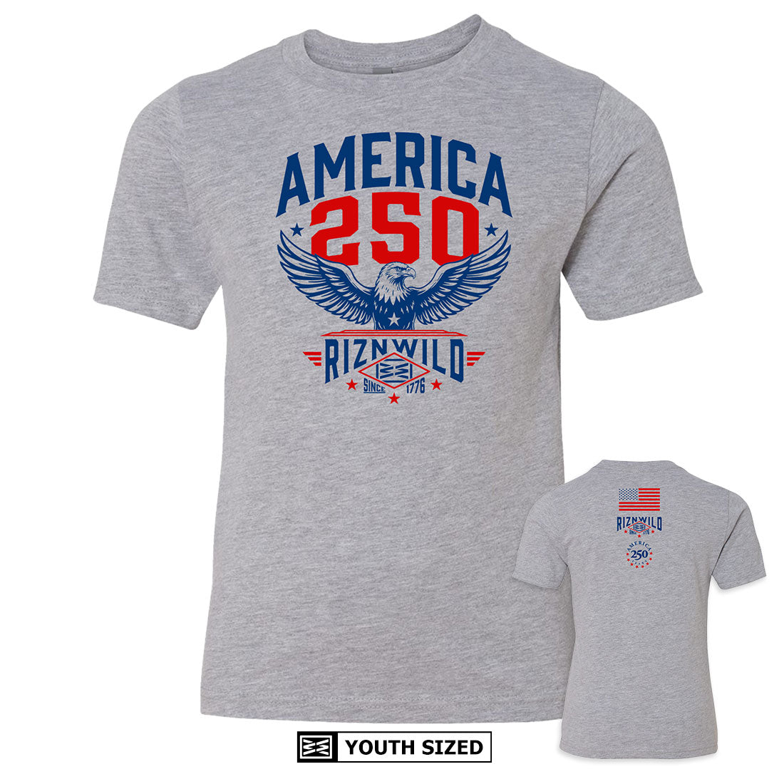 Freedom 250 Youth Tee in Heather Grey