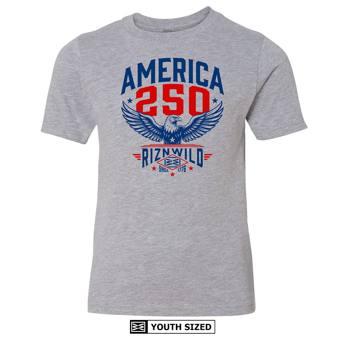 Freedom 250 Youth Tee in Heather Grey