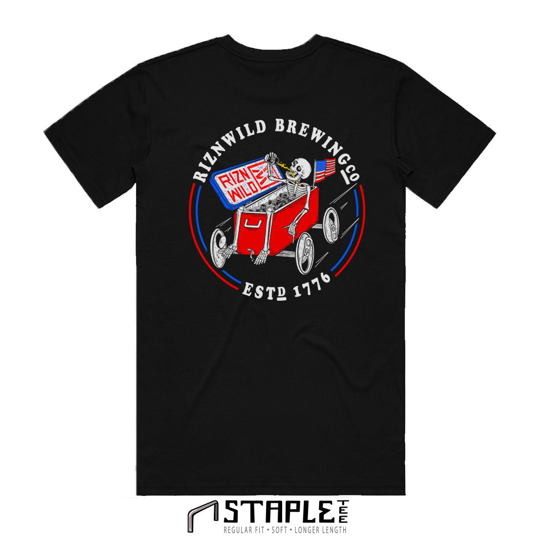 BREW RACER MENS STAPLE TEE IN BLACK