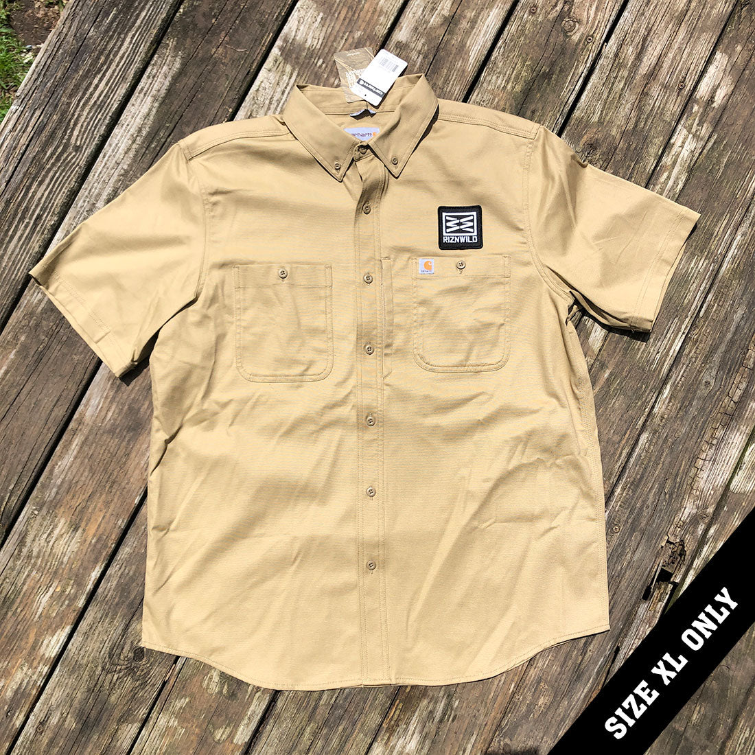 SIZE XL ONLY Basic Mens Carhartt Rugged Professional Series Button up Shirt in Dark Kaki