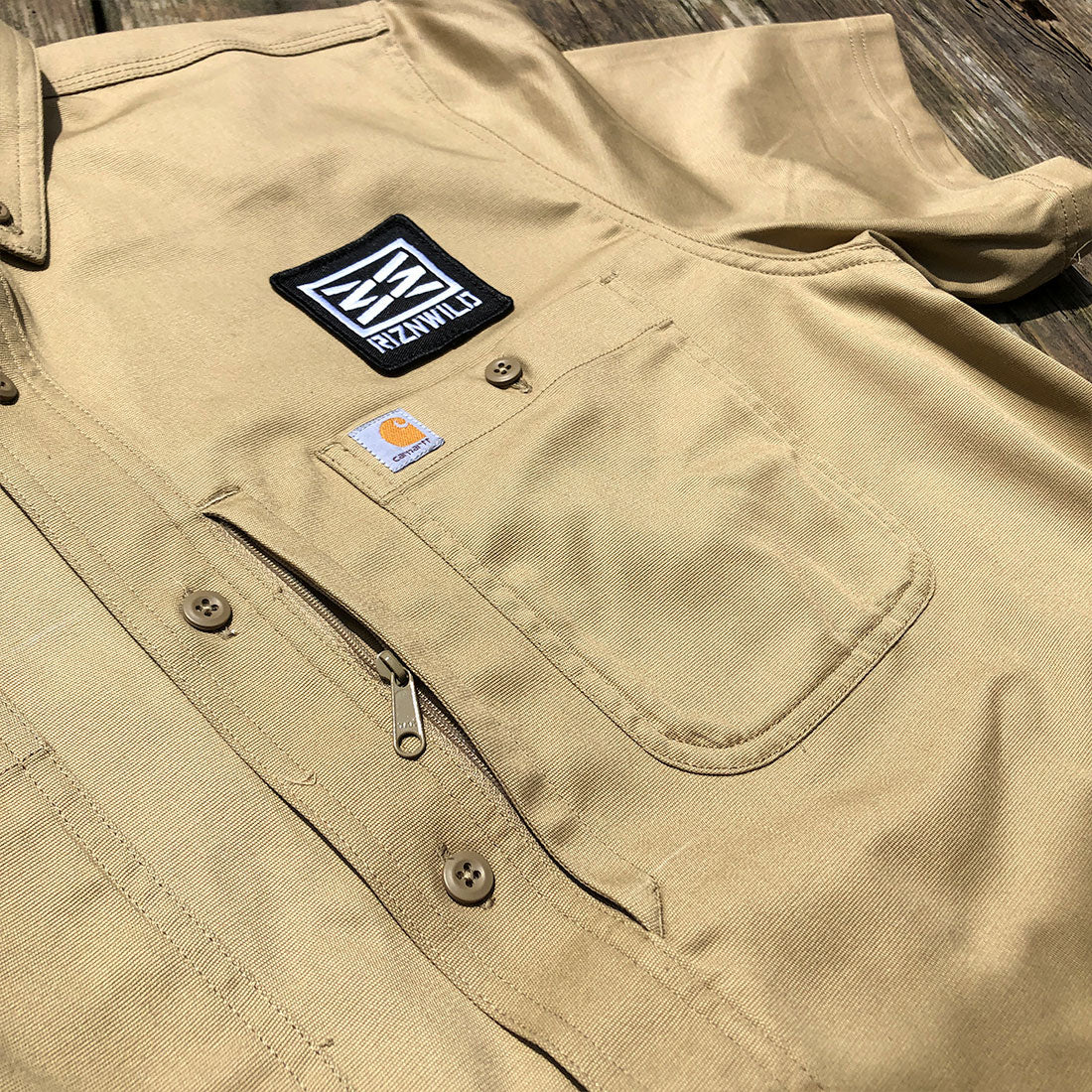 SIZE XL ONLY Basic Mens Carhartt Rugged Professional Series Button up Shirt in Dark Kaki