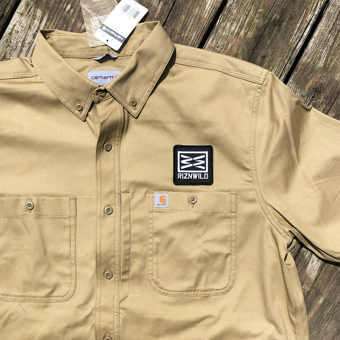 SIZE XL ONLY Basic Mens Carhartt Rugged Professional Series Button up Shirt in Dark Kaki