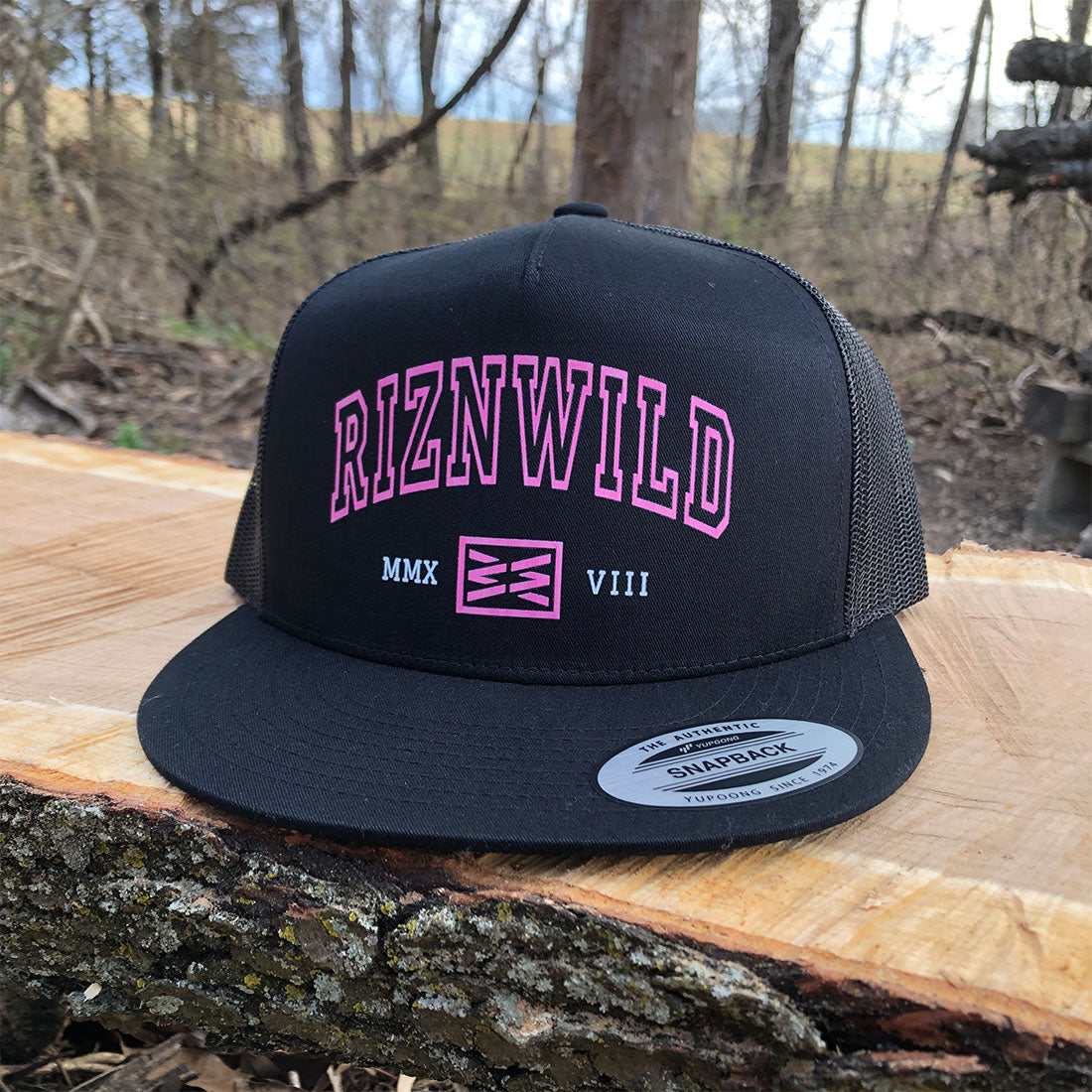 Legacy Flat Bill Trucker Hat in Pink/Black