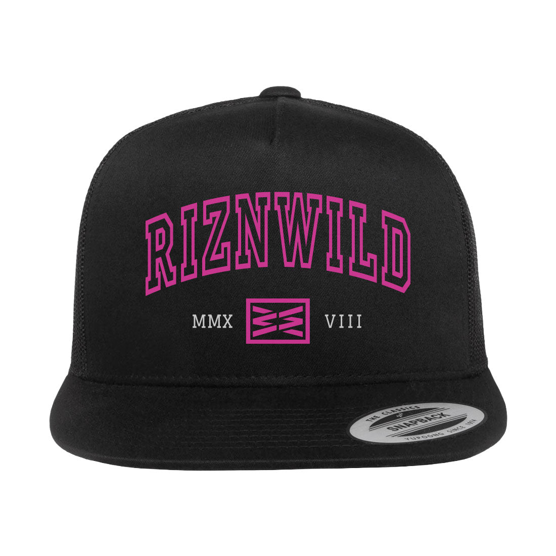 Legacy Flat Bill Trucker Hat in Pink/Black