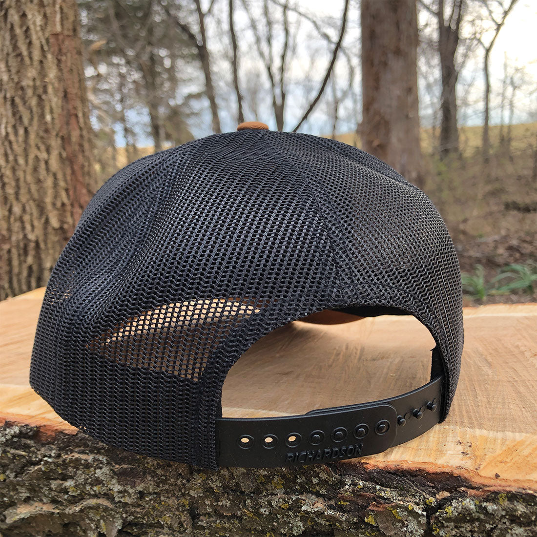 Range Curved Bill Trucker Hat in Caramel/Black