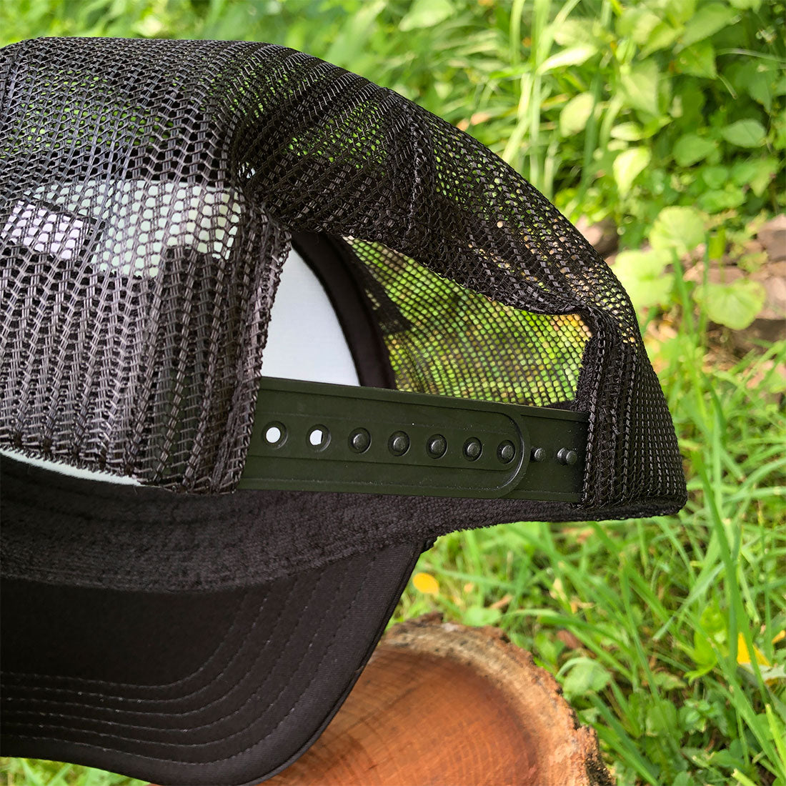 Legend Curved Bill Foam Front Trucker Hat in Black/White