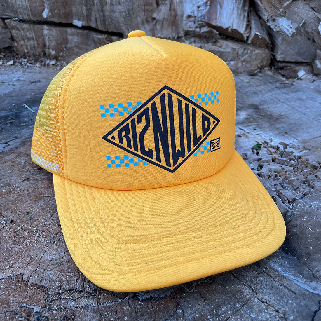 Legend Curved Bill Foam Front Trucker Hat in Gold Yellow