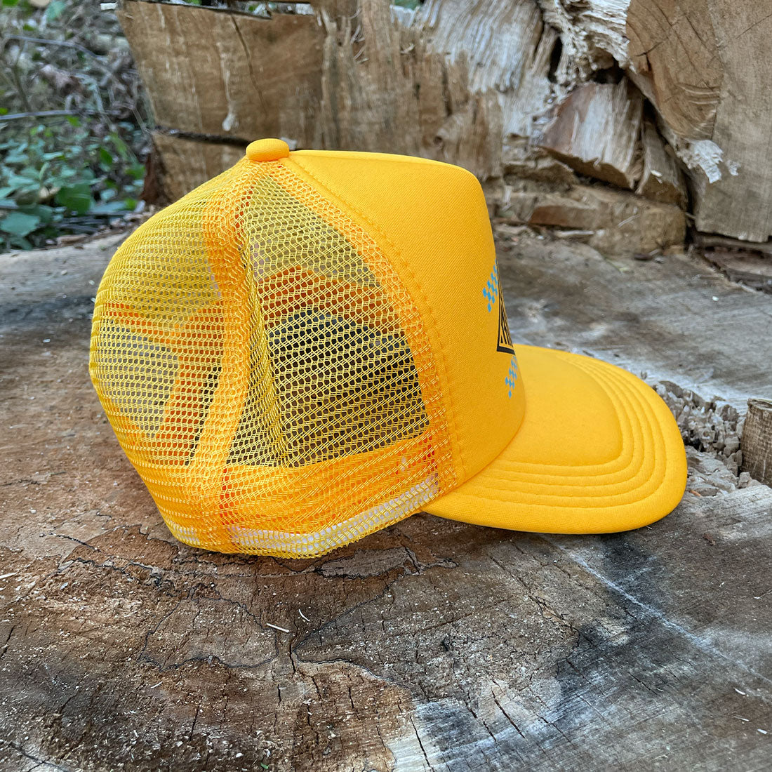 Legend Curved Bill Foam Front Trucker Hat in Gold Yellow