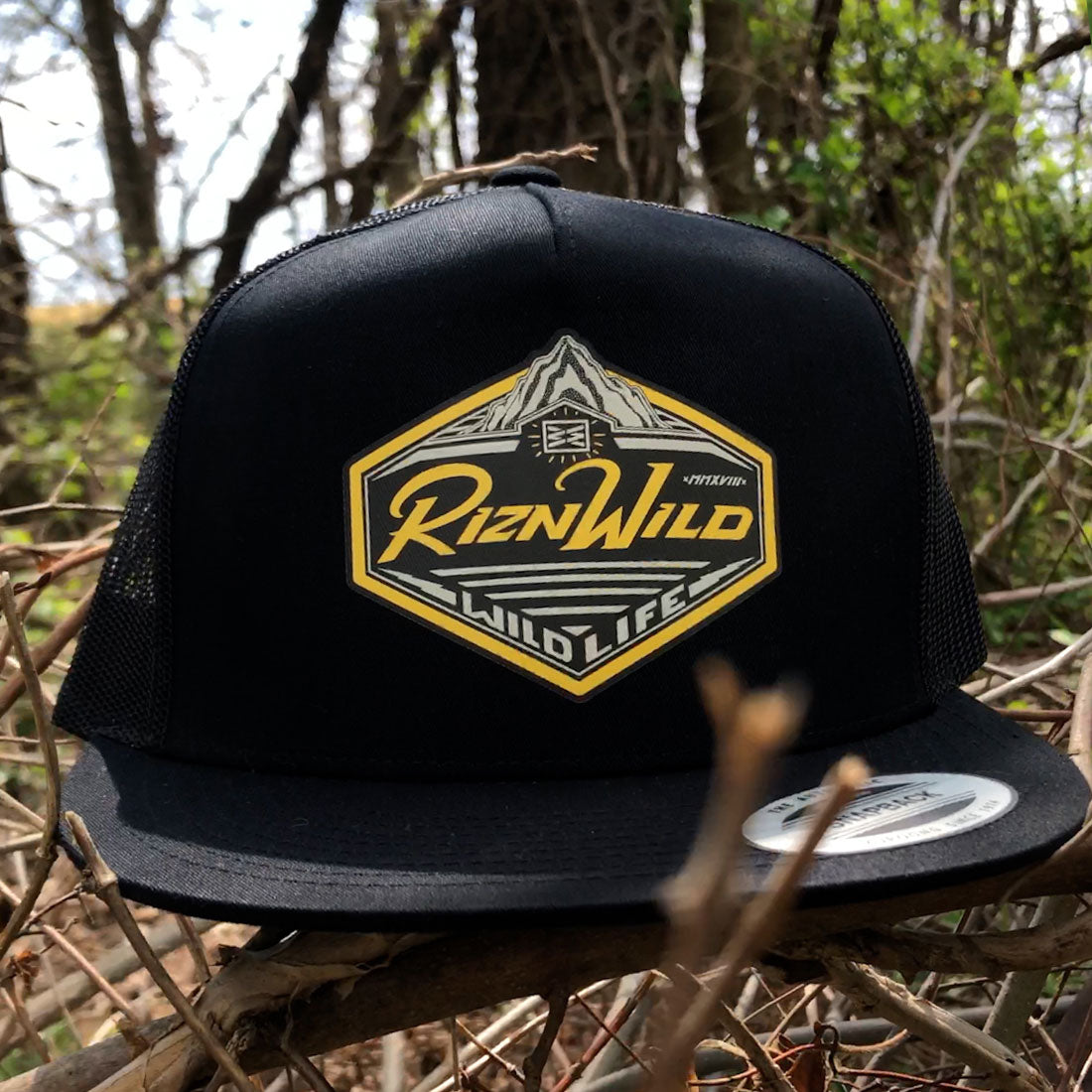 GOOD TIMES FLAT BILL TRUCKER HAT IN BLACK