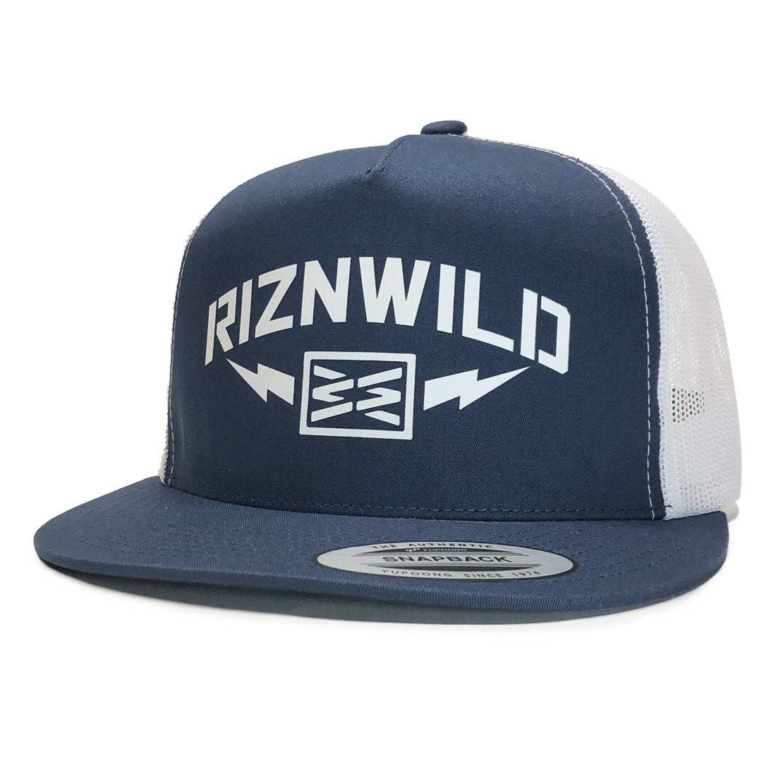 STORM FLAT BILL TRUCKER HAT IN NAVY/WHITE