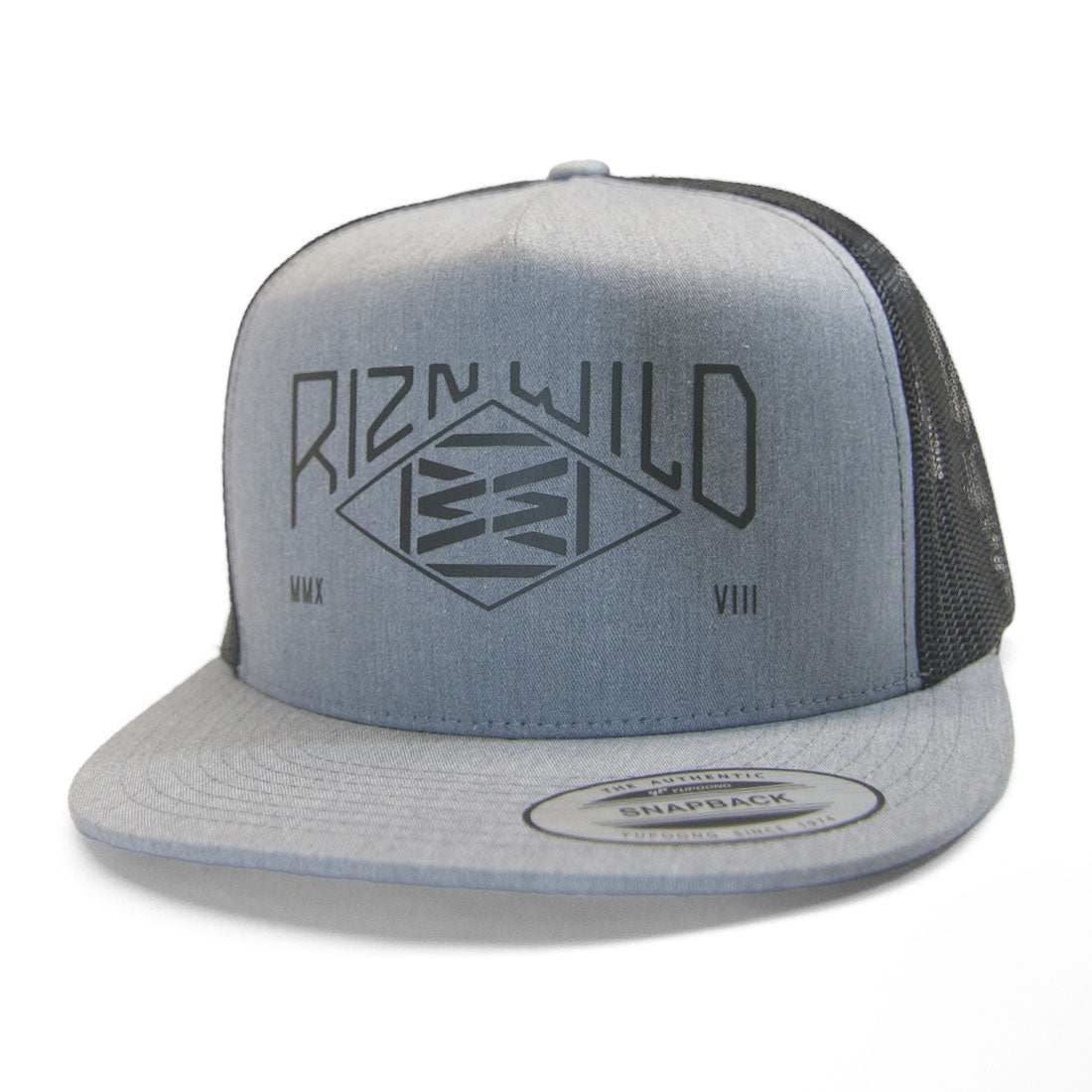 RANGE FLAT BILL TRUCKER HAT IN HEATHER/BLACK