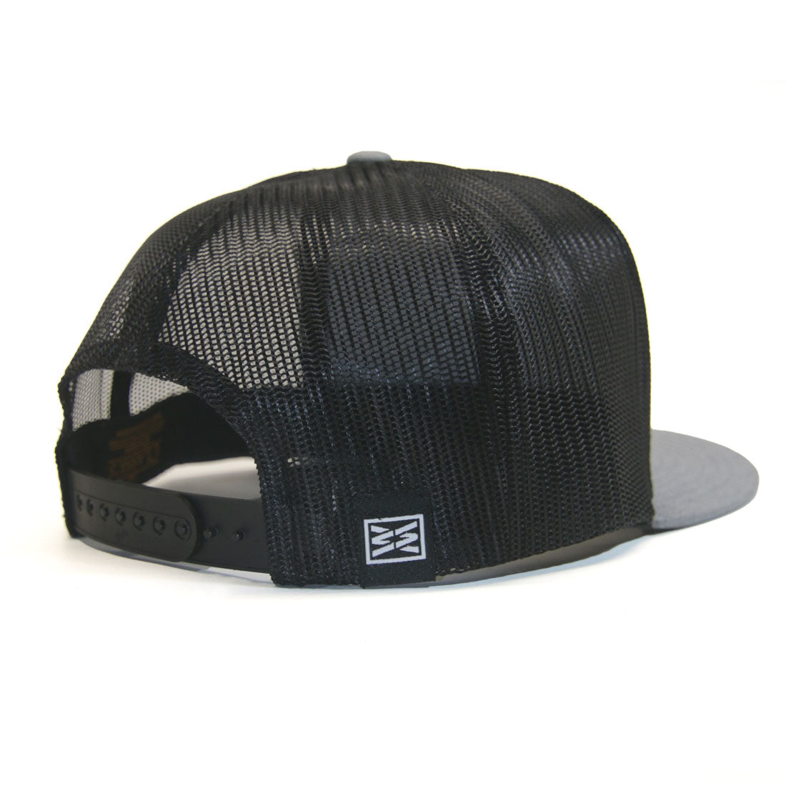 RANGE FLAT BILL TRUCKER HAT IN HEATHER/BLACK
