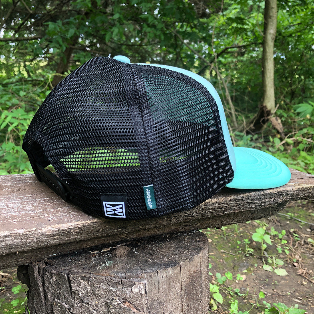 Range Curved Bill Foam Front Trucker Hat in Light Mint/Dark Mint/Black
