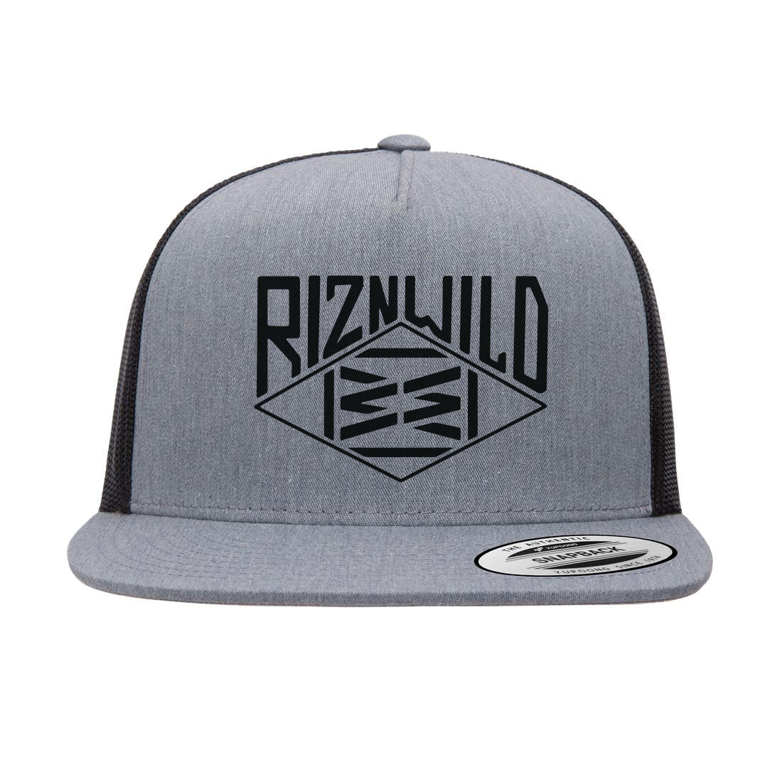 RIZNWILD Summit Trucker Hat in Heather Gray and Black Mesh