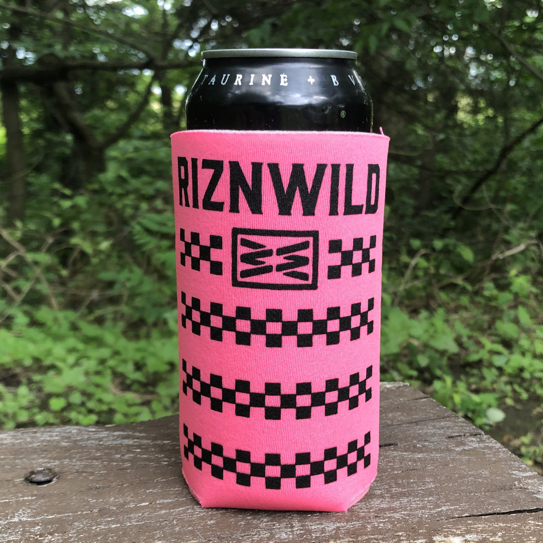 Grid Lock Energy Drink Koozie in Neon Pink 16oz