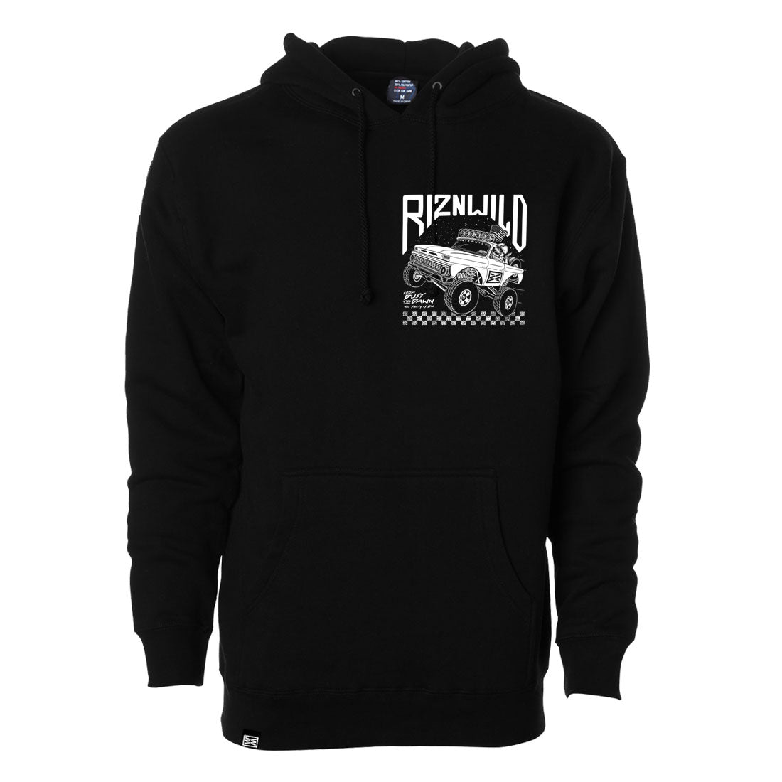 MIDNIGHT MENS HEAVYWEIGHT PULLOVER HOODIE IN BLACK