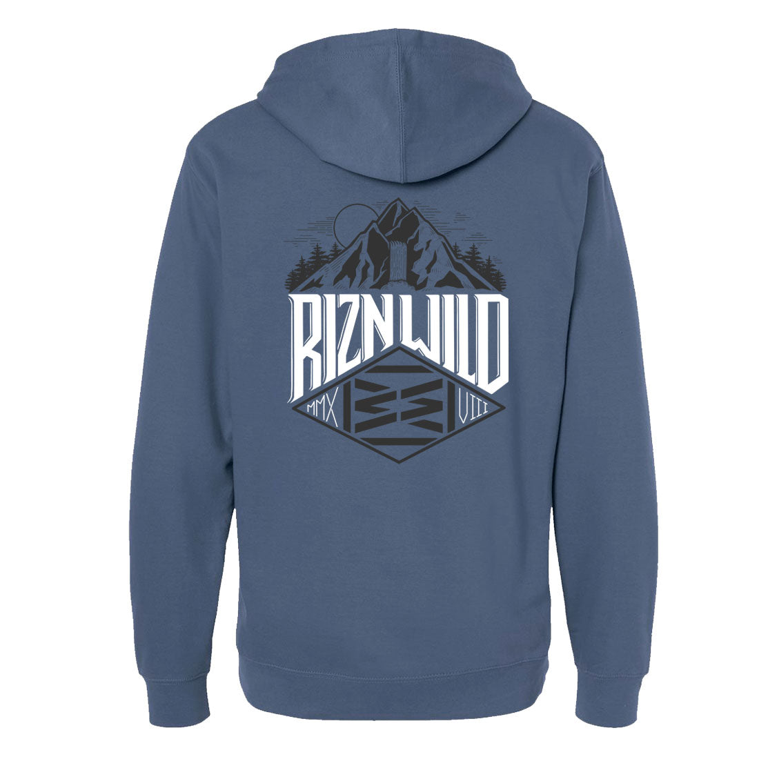 RIDGE MENS HEAVYWEIGHT PULLOVER HOODIE IN STORM BLUE
