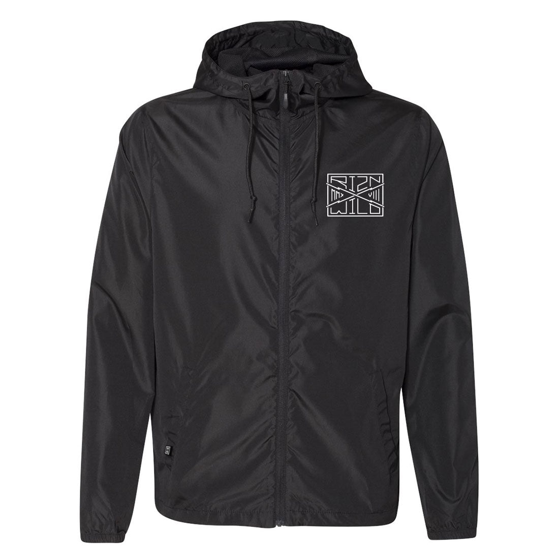 Parallel Mens Lightweight Windbreaker Jacket in Black