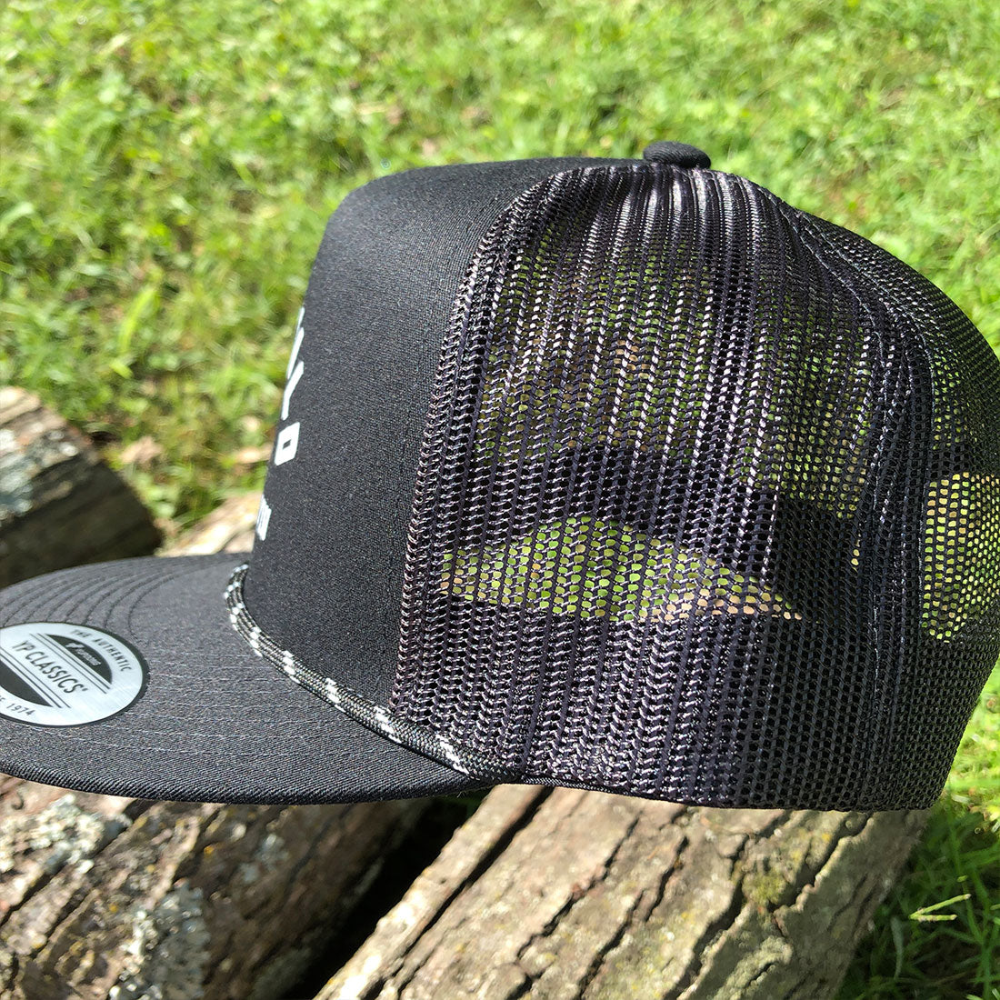 RIZNWILD Sunken Trucker Rope Cap – Black side view