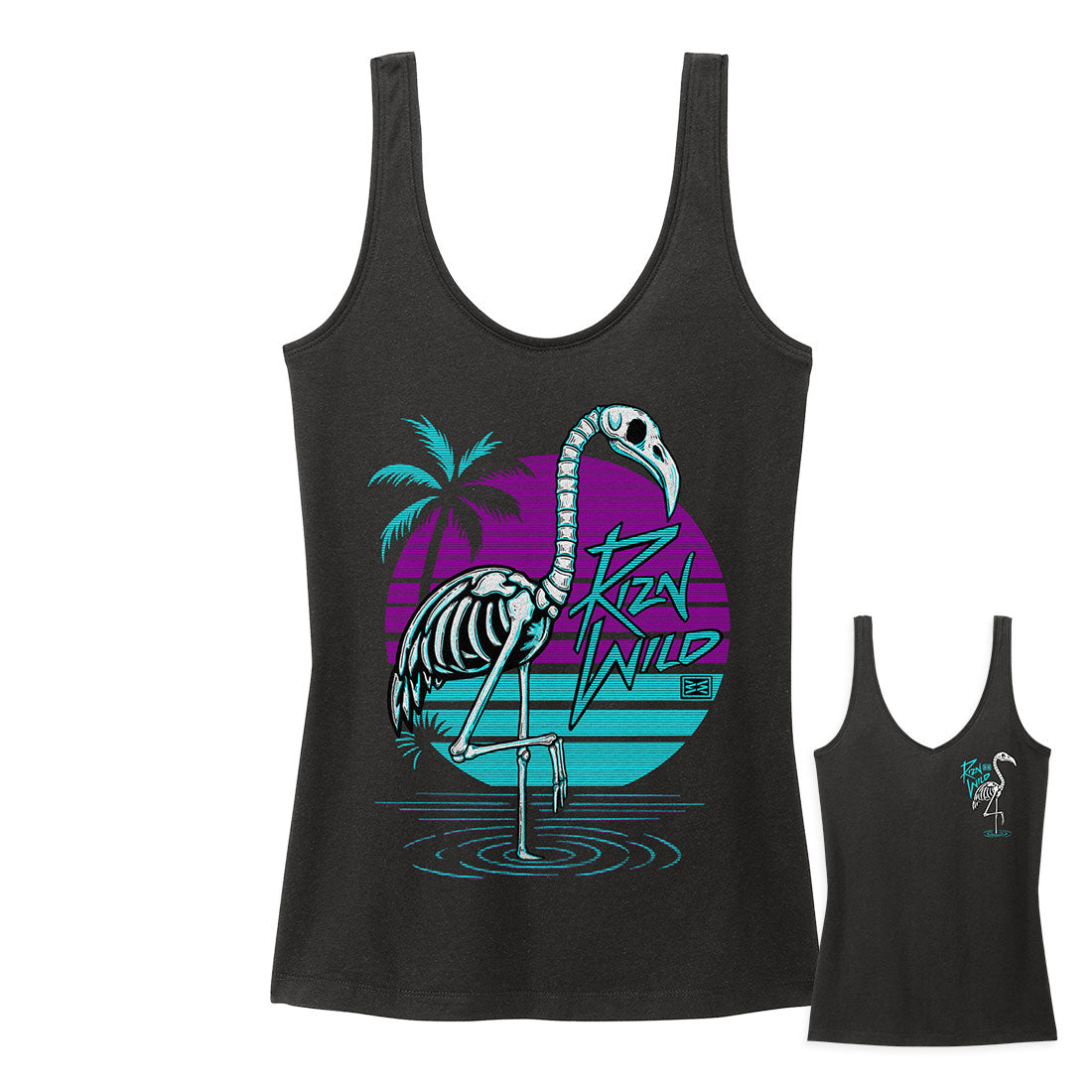 The Skelingo Tank serves up skeleton sass with a side of neon nostalgia. Rock it like you just rose from the swamp with style.