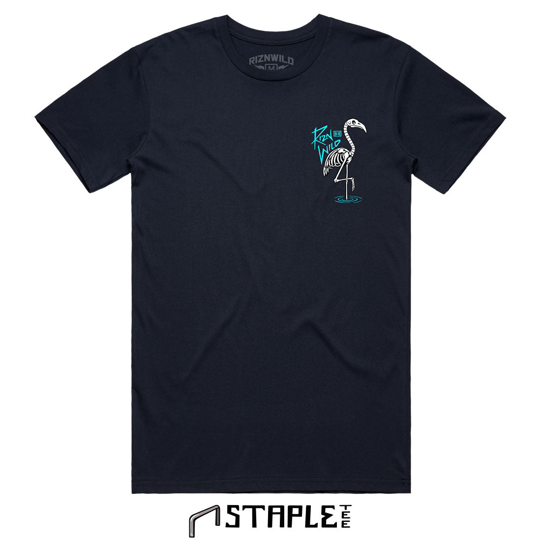 Bring the beach back from the dead with our “Skelingo” tee. Featuring a skeleton flamingo posted up in neon paradise, this design mixes retro Miami vibes with a dark twist.
