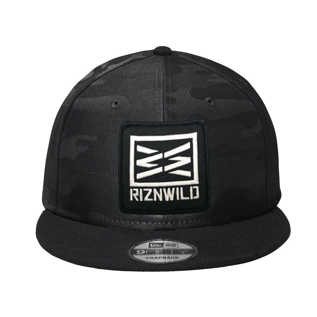 BASIC NEW ERA FLAT BILL SNAPBACK HAT IN BLACK CAMO