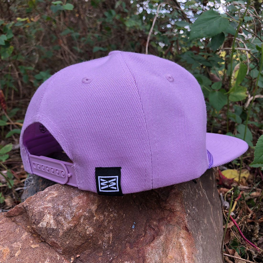 Basic Flat Bill Snapback Hat in Lavender