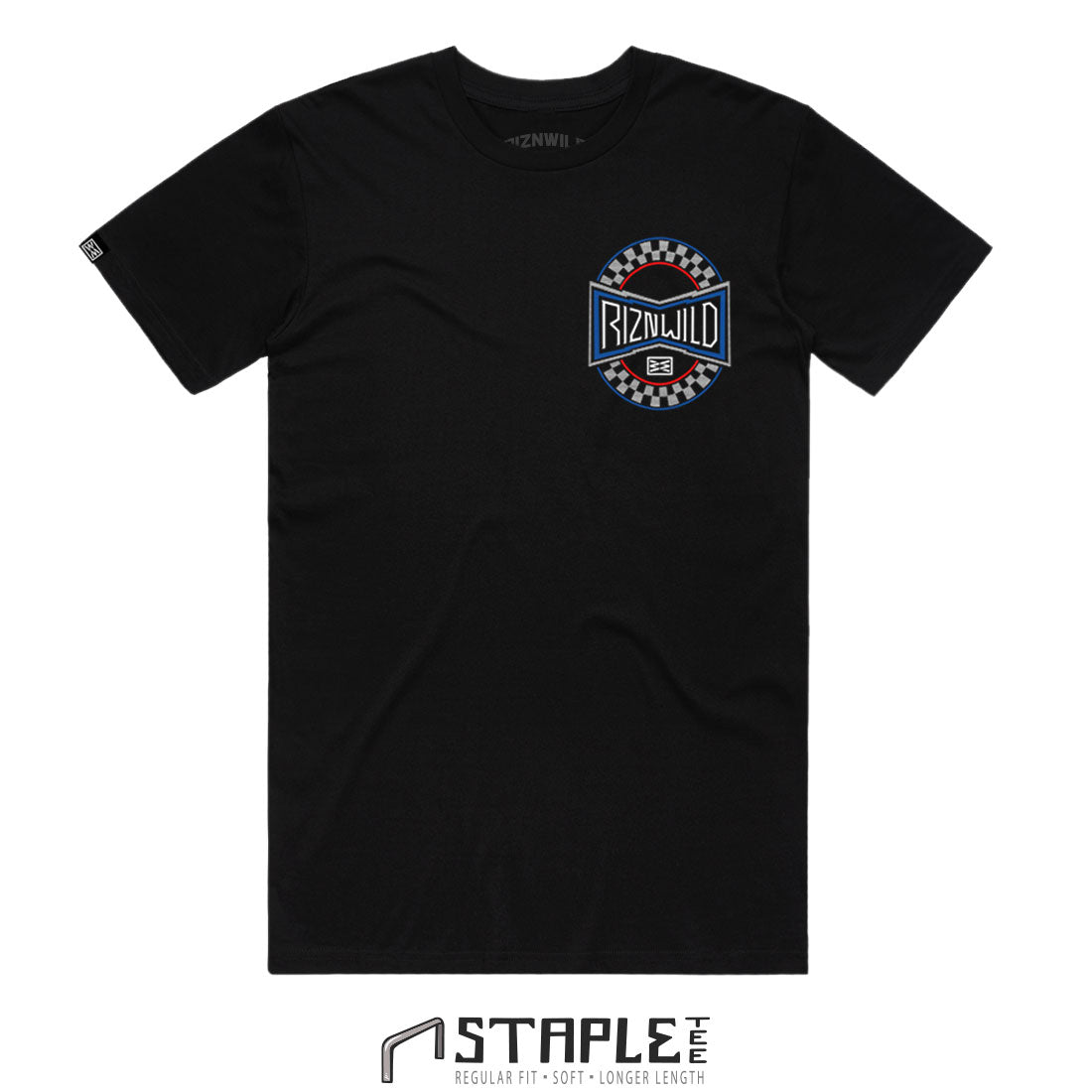 RIZNWILD men's good qualify red white and blue checkered logo