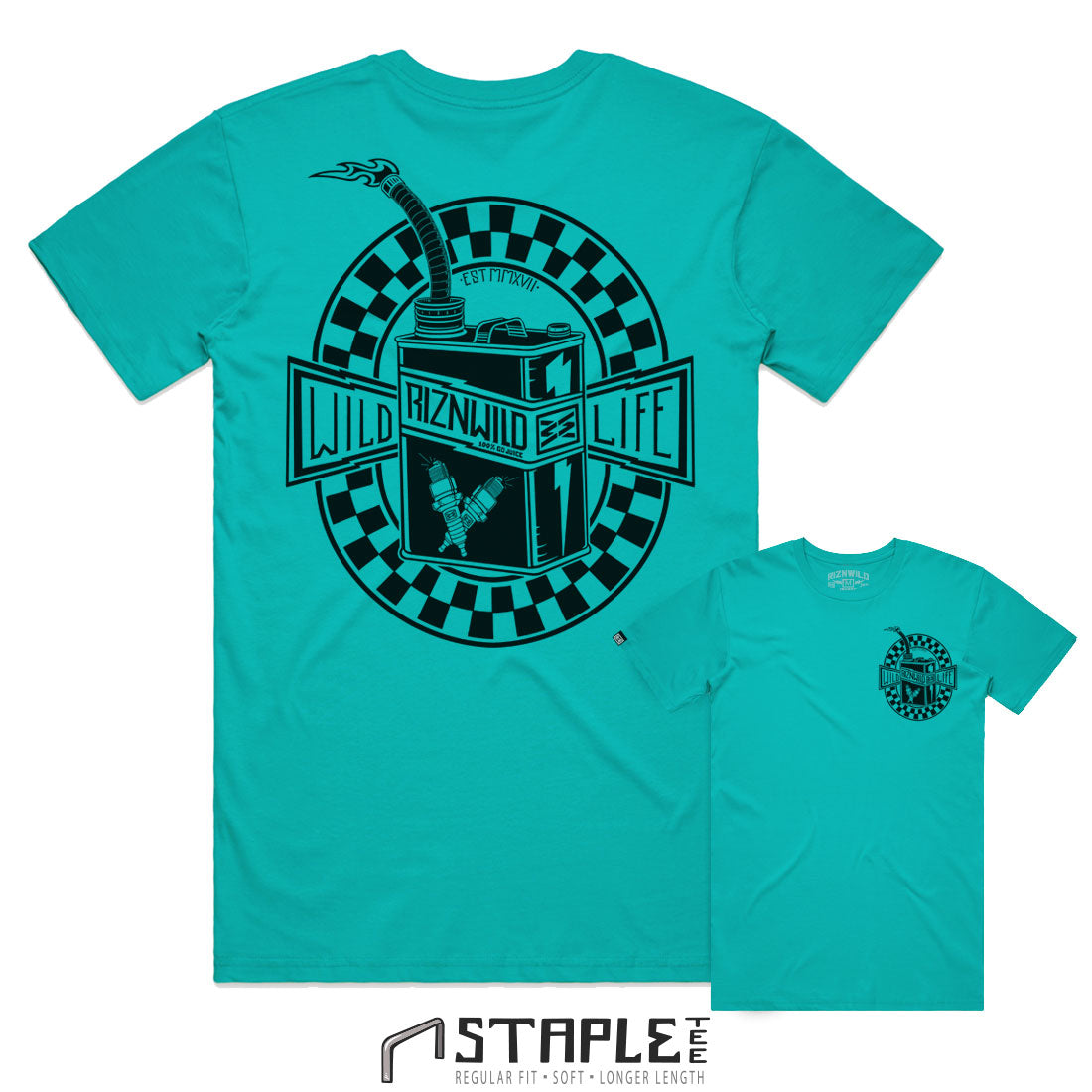 GO JUICE MENS STAPLE TEE IN TEAL