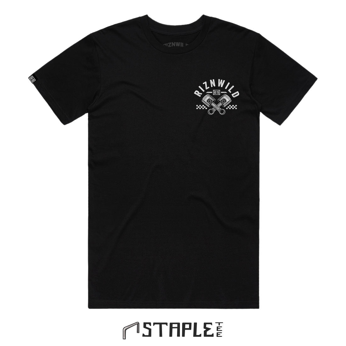 PISTON MENS STAPLE TEE IN BLACK