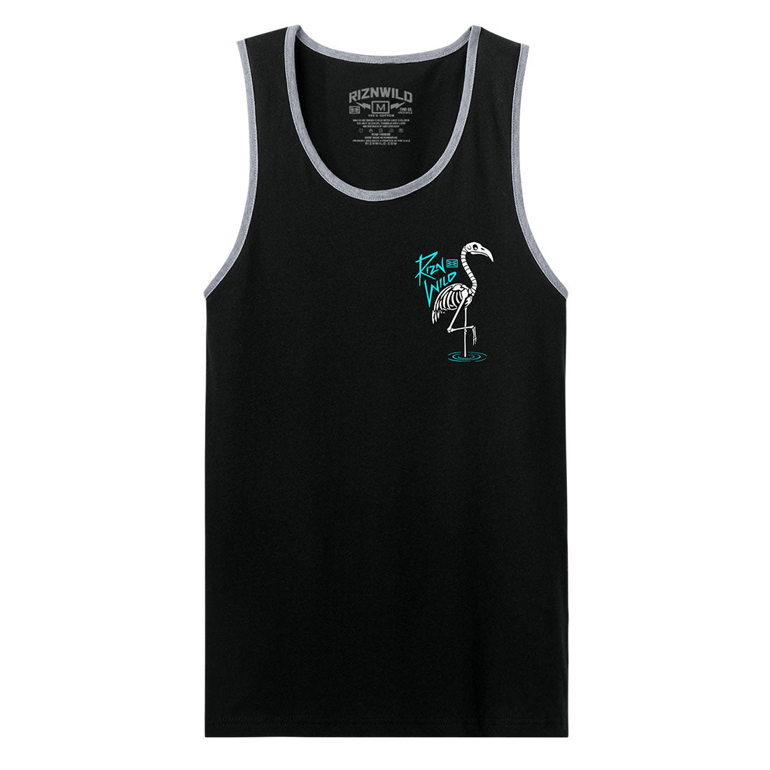 This isn’t your grandma’s flamingo. The Skelingo Tank blends tropical vibes with straight-up skeleton swagger. Miami Vice colors, punk energy, and just the right amount of chaos.